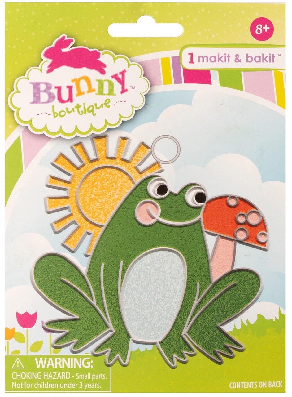 DIY Makit & Bakit Woodland Frog Stained Glass Suncatcher Kit Kids Craft